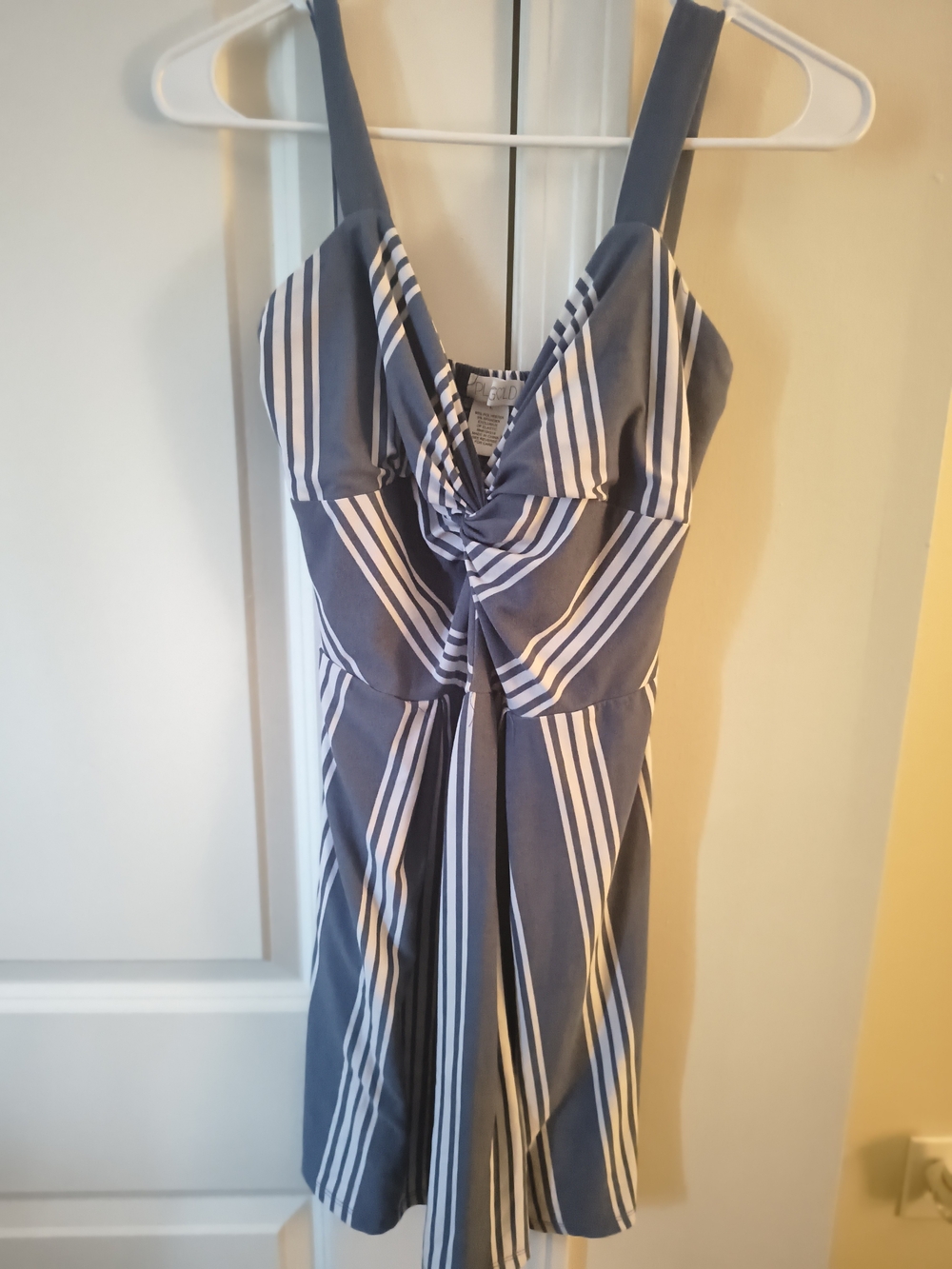 Planet Gold Blue and White Striped Summer Dress
